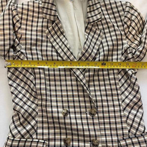 Express x Negin Mirsalehi Double-Breasted Plaid Blazer – Size XS - Picture 6 of 10